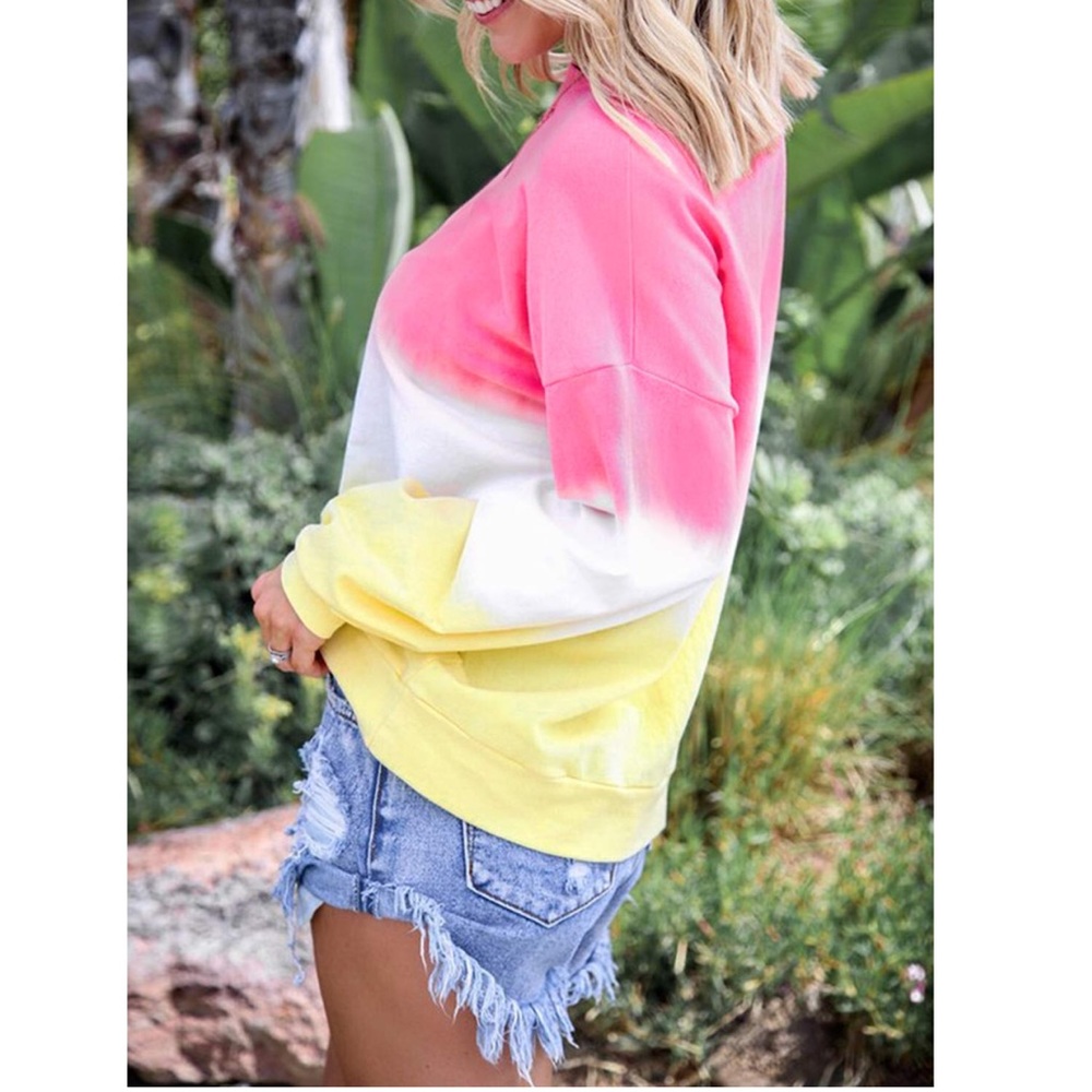 Tie-dye Crewneck Long Sleeve Loose Sweatshirts NWT - Picture 3 of 4